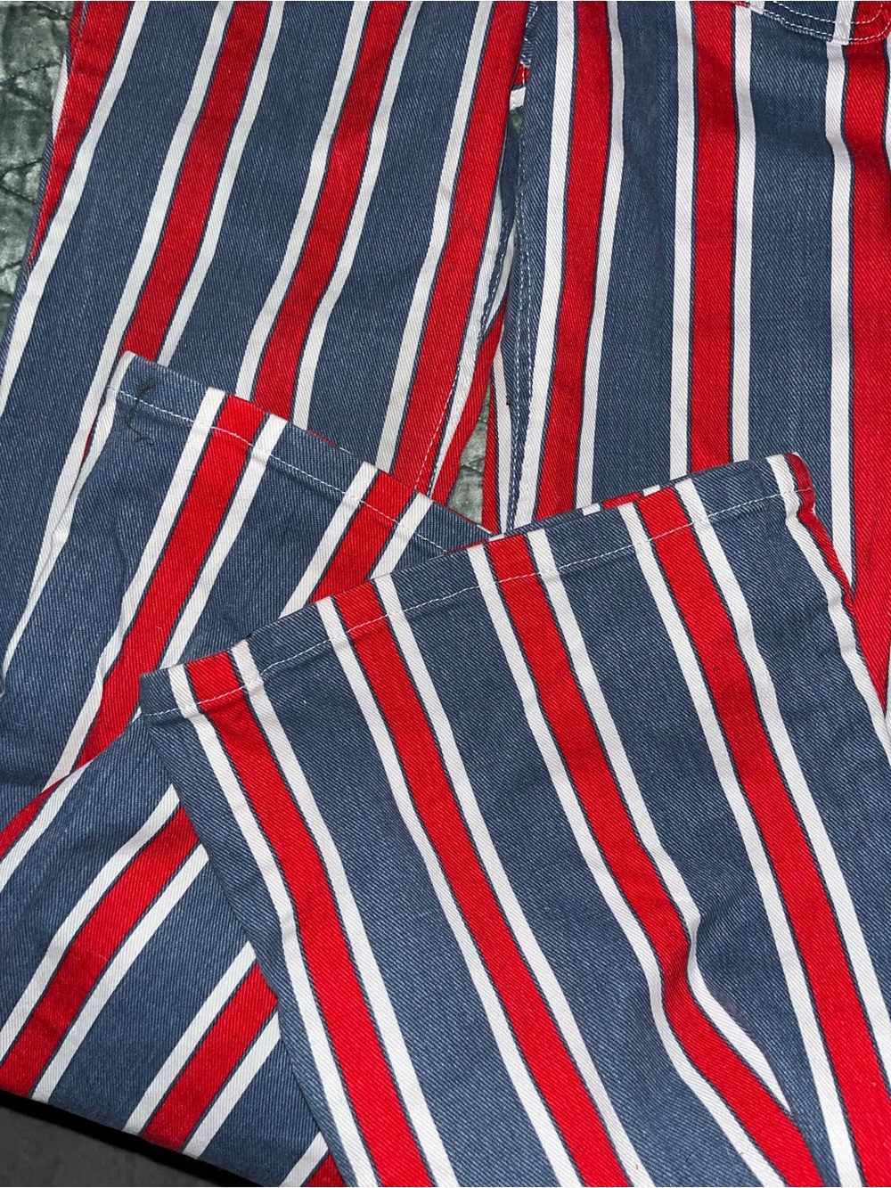 Wrangler Red, Navy & White Striped High-Waist Jeans - Picture 2 of 5